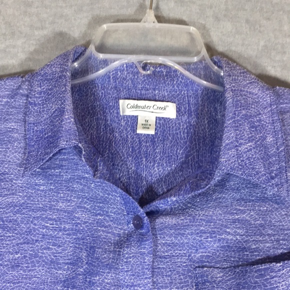 COLDWATER CREEK Perfect Pairing of Silk & Linen 3/4 Sleeve w/Button Cuff - Picture 3 of 16